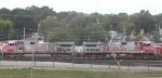 BNSF warbonnet duo at Lindenwood yard